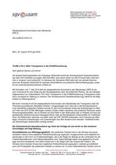  19.400 s Pa.Iv. Mehr Transparenz in der Politikfinanzierung