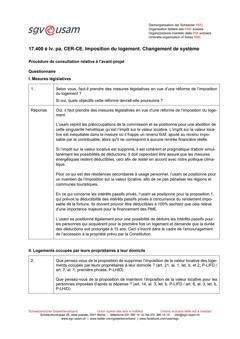  Procédure de consultation 17.400 é Iv. pa. CER-CE. Imposition du logement. Changement de système - Questionnaire