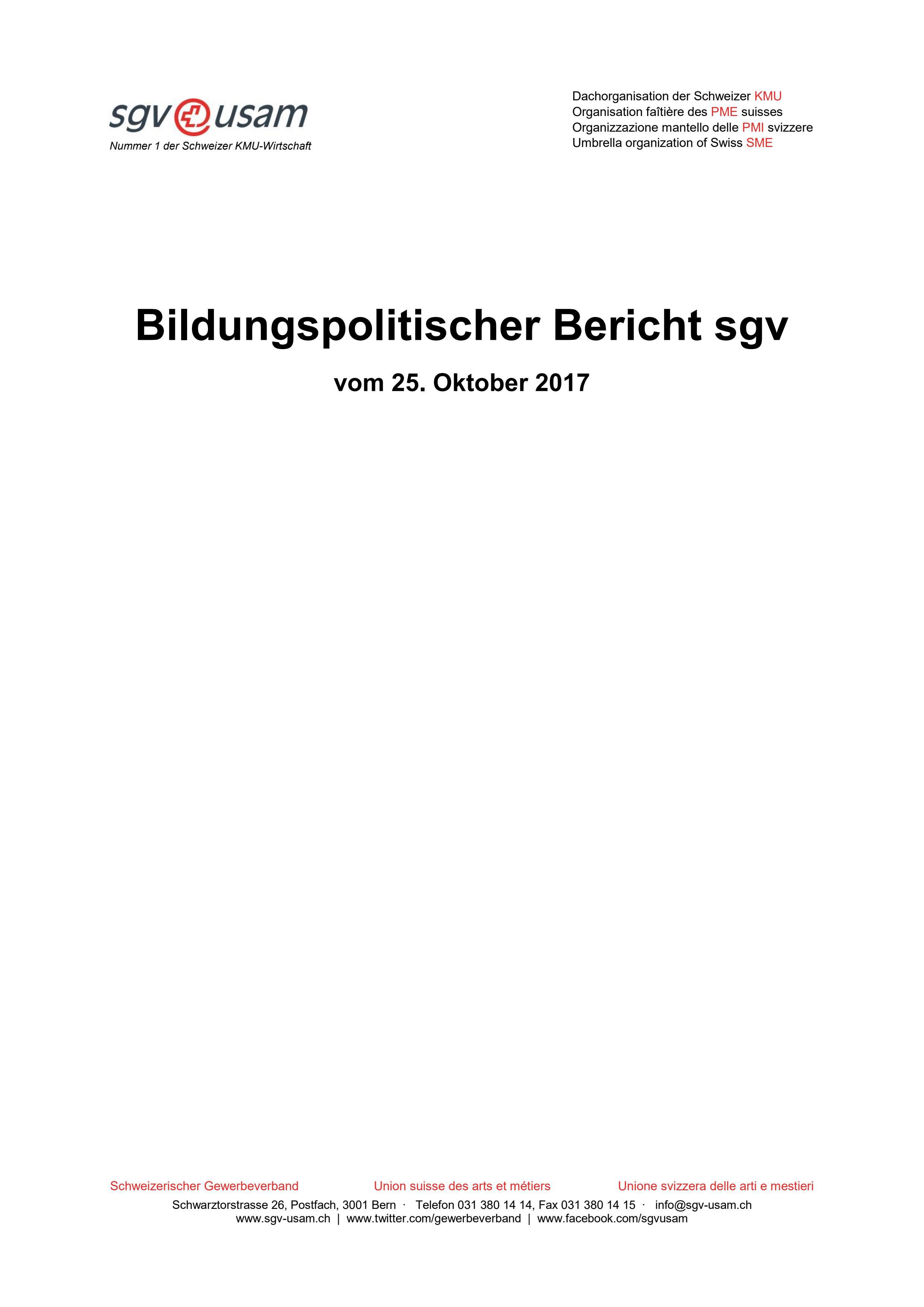  Bildungspolitischer Bericht Management Summary