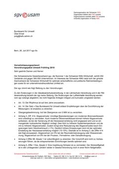  Vernehmlassungsantwort Verordnungspaket Umwelt Frühling 2018