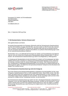  17.304 Standesinitiative. Sicherere Strassen jetzt!