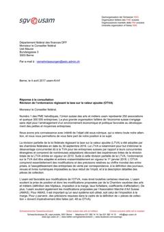  Réponse à la consultation Révision de l’ordonnance régissant la taxe sur la valeur ajoutée (OTVA)