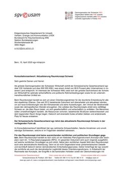  Konsultationsantwort: Aktualisierung Raumkonzept Schweiz