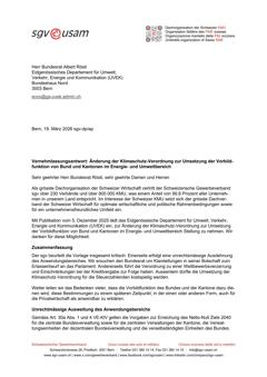  Änderung der Klimaschutz-Verordnung zur Umsetzung der Vorbildfunktion von Bund und Kantonen im Energie- und Umweltbereich