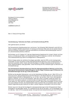  Vernehmlassung: Teilrevision der Radio- und Fernsehverordnung (RTVV)