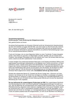  Einführung des Trusts (Änderung des Obligationenrechts)