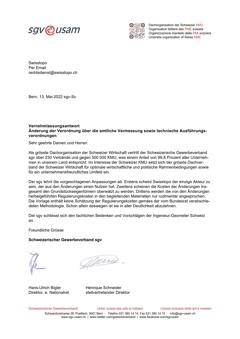  Vernehmlassungsantwort Änderung der Verordnung über die amtliche Vermessung sowie technische Ausführungsverordnungen