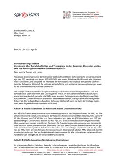  Verordnung über Sorgfaltspflichten und Transparenz in den Bereichen Mineralien und Metalle aus Konfliktgebieten sowie Kinderarbeit (VSoTr)