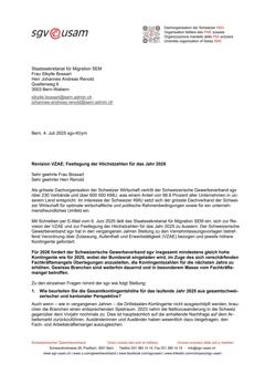  Revision VZAE: Festlegung der Höchstzahlen für das Jahr 2026