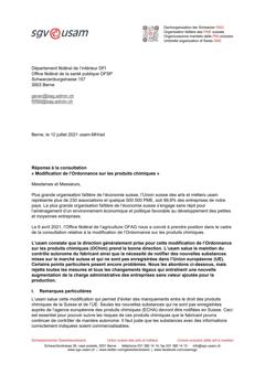  Modification de l’Ordonnance sur les produits chimiques