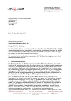 Vernehmlassungsantwort Stabilisierungsprogramm 2017–2019