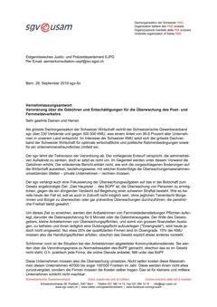  Verordnung über die Gebühren und Entschädigungen für die Überwachung des Post- und Fernmeldeverkehrs