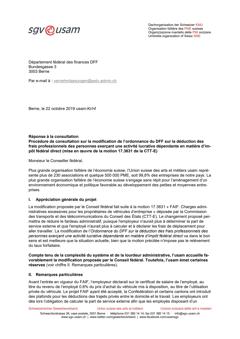  Modification de l’ordonnance du DFF sur la déduction des frais professionnels des personnes exerçant une activité lucrative dépendante en matière d’impôt fédéral direct (motion 17.3631 CTT-E)