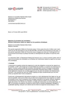  Révision Ordonnance relative au rapport sur les questions climatiques
